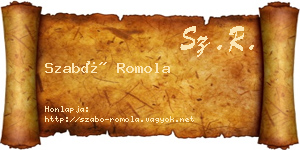 Szabó Romola névjegykártya
