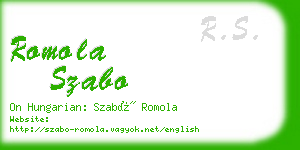 romola szabo business card